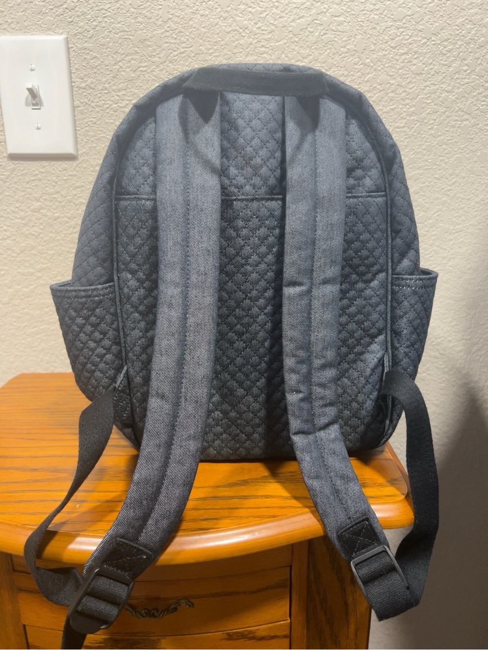 Vera Bradley Quilted Dark Chambray Mini Backpack - Picture 2 of 4